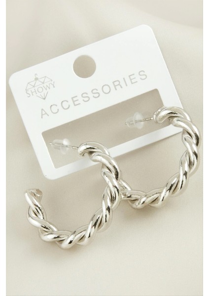 Burgulu Trend Halka Metal Küpe