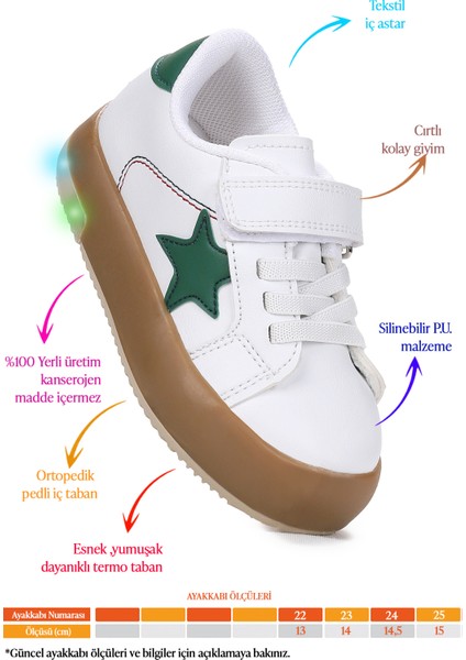 Rena Günlük Cırtlı Işıklı Kız Bebek Spor Ayakkabı fiyatları