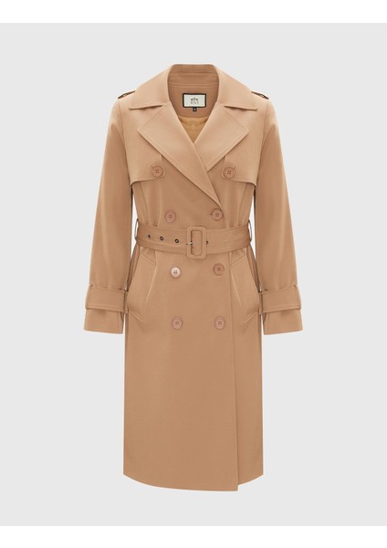 Garter Camel Kadın Trençkot modelleri