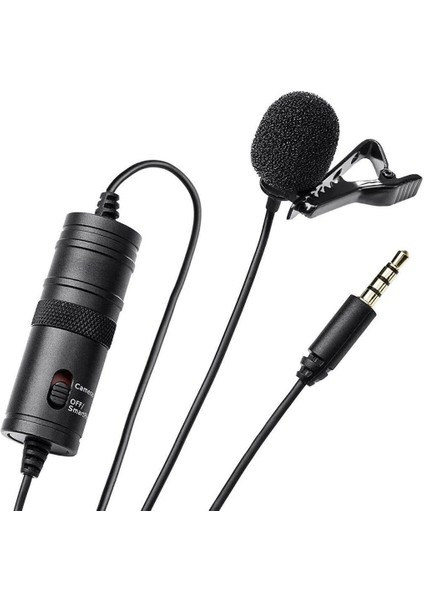 HK-401 Profesyonel Youtuber Kamera Telefon Yaka Mikrofonu (6 Metre Kablolu)