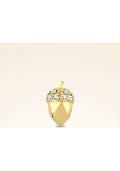 0,04 Karat Pırlanta Taşlı Meşe Piercing