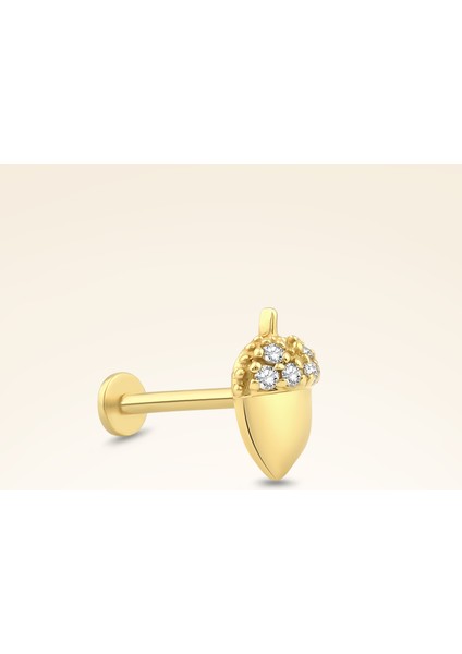 0,04 Karat Pırlanta Taşlı Meşe Piercing fiyatları