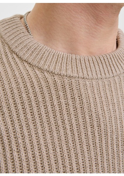 Bisiklet Yaka Normal Bej Erkek Kazak 12278816_JJEDOVER Knıt Crew Neck Sn fırsatları