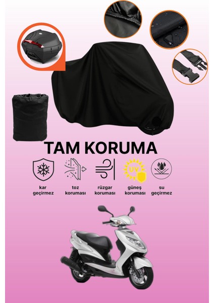 Siyah Arka Çanta Uyumlu Yamaha Dt 125 R Uyumlu Motosiklet Brandası, Koruyucu Örtü