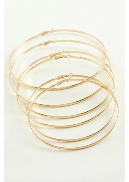 Düz Metal Halka Küpe 6 Adet