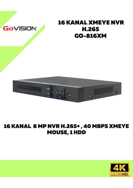 Govision Go Vision 16'lı Güvenlik Ip Kamera Seti - 4mp Dış Mekan Kamera, 3.6mm Lens, H.265, Poe, Warm LED Gece Görüşlü fiyatları