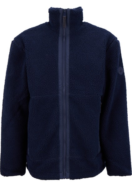 D5WM-MNT3720 Lacivert Dik Yaka Relaxed Düz Erkek Sweatmont