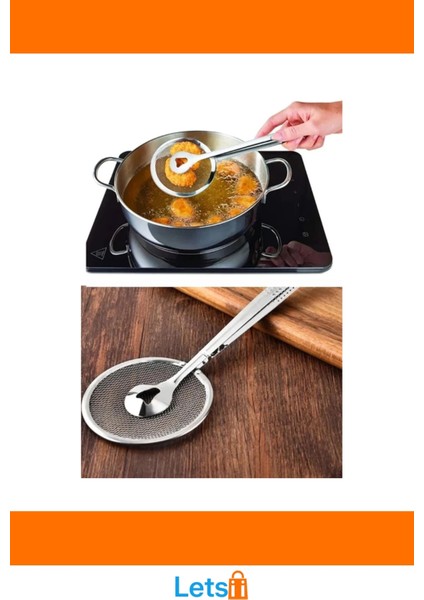 Paslanmaz Çelik Süzgeçli Kevgirli Haşlama Kızartma Maşası 28 cm modelleri
