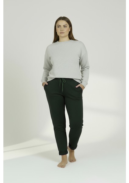 Duble Paça Büyük Beden Eşofman Altı Haki 2020 indirimleri