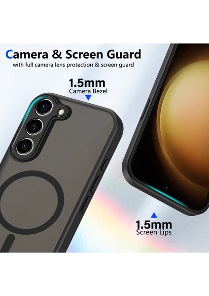 Samsung Galaxy S23 Kılıf, Manyetik Yarı Saydam Mat Darbeye Dayanıklı ve Parmak Izi Önleyici Koruyucu Kılıf-Siyah (Yurt Dışından) fiyatları