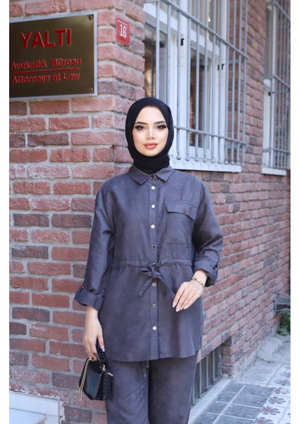 Bağcıklı Süet Pantolonlu Takım modelleri