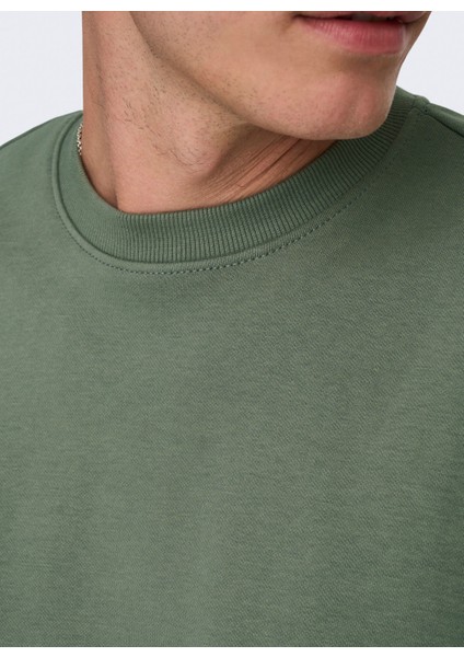 O Yaka Yeşil Erkek Sweatshırt Onsconnor Lıfe Reg Crew Neck Sweat fırsatları