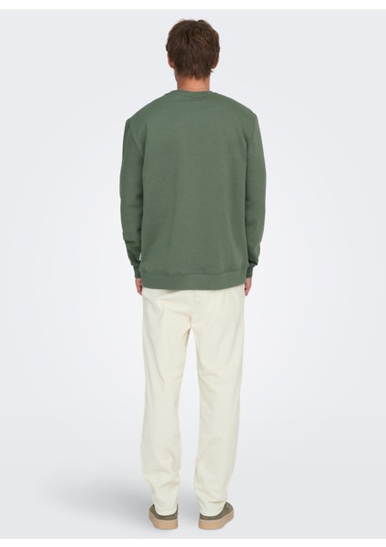 O Yaka Yeşil Erkek Sweatshırt Onsconnor Lıfe Reg Crew Neck Sweat indirimleri