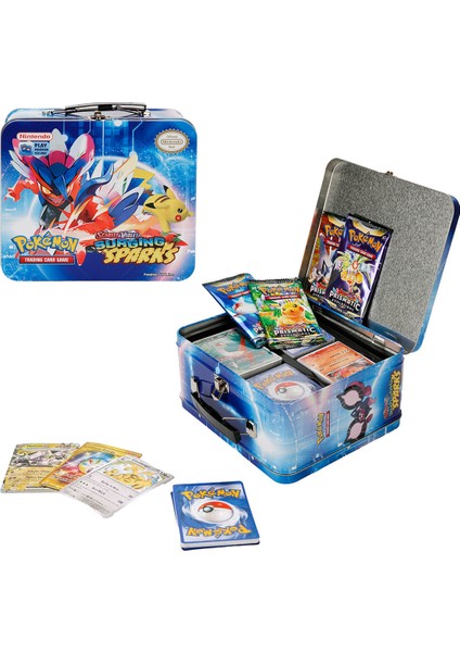 Scarlet &amp; Violet Surging Sparks Trading Card Metal Kutu - Mavi Kutu