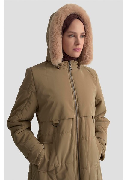 Kapüşonlu Kapitone 25KD2402 Bej modelleri