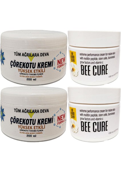 Çörek Otu Kremi White Box 2 Adet 200 ml + 2 Adet Beecure Krem 150 ml / Teskin Krem Seti