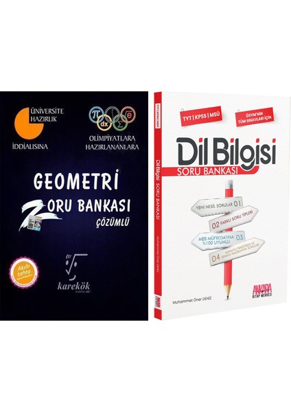Karekök Geometri Zoru Bankası ve Akm Dil Bilgisi Soru Bankası Seti 2 Kitap