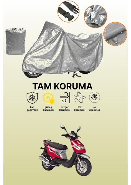 Gri Kanuni Popcorn 90 Uyumlu Motosiklet Brandası, Koruyucu Örtü, Motor Branda