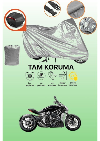 Gri Arka Çanta Uyumlu Ducati Diavel Xdiavel Uyumlu Motor Brandası, Koruyucu Örtü
