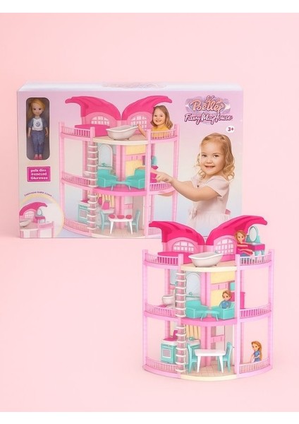 Bella Dream House-Sihirli Prenses Evi +3 Yaş 3 Katlı Model Bebek Evi Seti modelleri