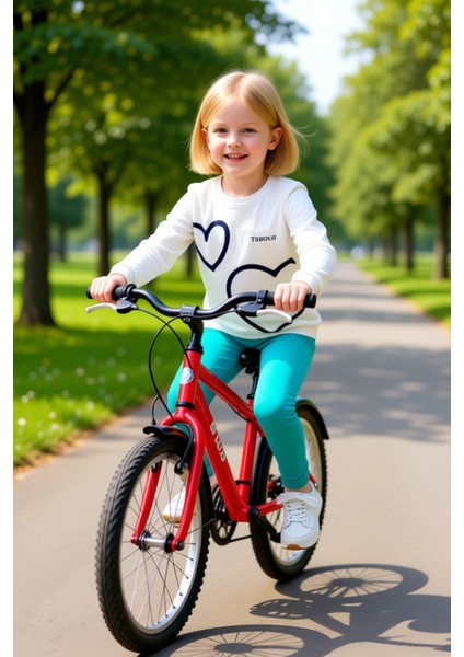 Kız Çocuk Kalp Desenli Pamuklu Bisiklet Yaka Uzun Kollu Üst ve Tayt Takımı Kaliteli Şık Rahat fiyatları