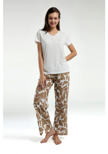 Kadın Süprem Kumaş Kısa Kollu V Yaka Ikili Takım fiyatları