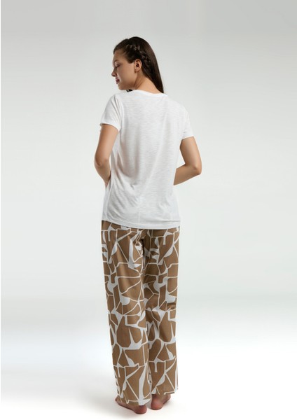 Kadın Süprem Kumaş Kısa Kollu V Yaka Ikili Takım fırsatları