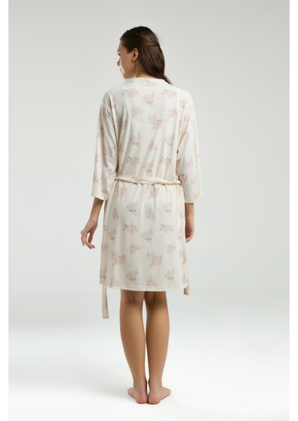 Kadın Süprem Kumaş Sabahlık Bluz Şort 3'lü Pijama Takımı indirimleri