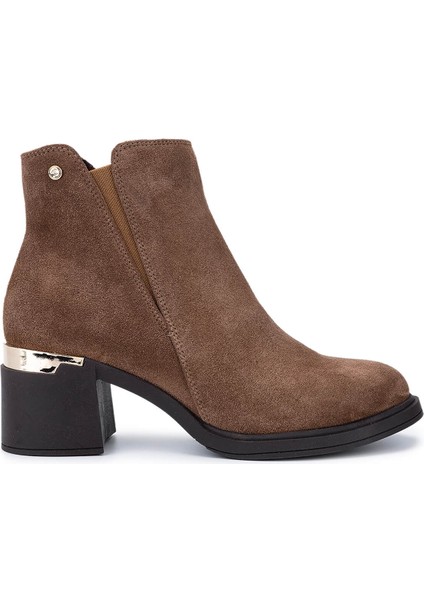 Kadın Hakiki Deri Kahverengi Topuklu Bot 1164 25594 Bn Bot SK25-26 Sıgaro Suet