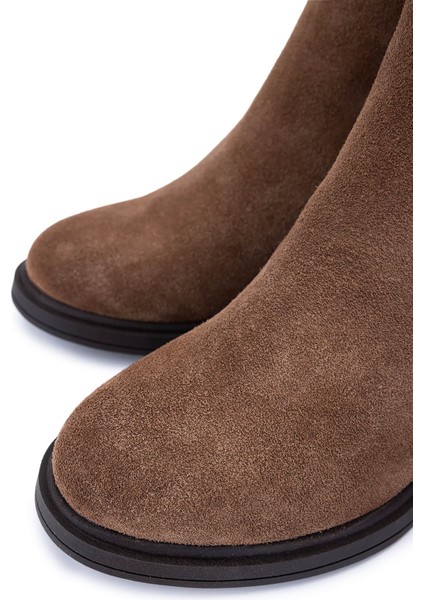 Kadın Hakiki Deri Kahverengi Topuklu Bot 1164 25594 Bn Bot SK25-26 Sıgaro Suet modelleri