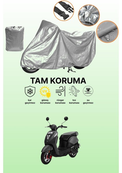 Gri Sym Mio 50 Uyumlu Motosiklet Brandası, Koruyucu Örtü, Motor Branda