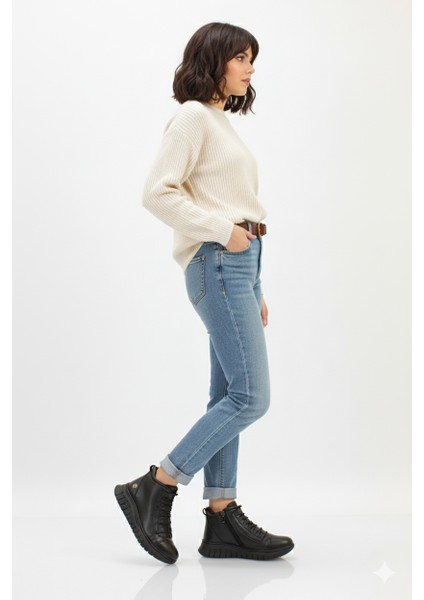 Kadın Düz Taban Günlük Fermuarlı Ortopedik Yumuşak Hakiki Deri Spor Tarz Bot BD25/KB2604 modelleri