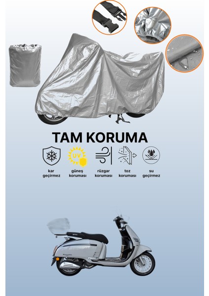Gri Yuki Risotto 125 Uyumlu Motosiklet Brandası, Koruyucu Örtü, Motor Branda