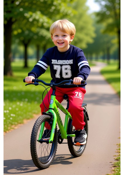 Erkek Çocuk Pamuklu Konforlu Slogan Baskılı Bisiklet Yaka Sweatshirt ve Eşofman Takımı Kaliteli fiyatları