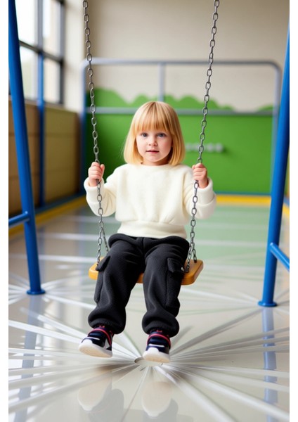 Kız Çocuk Peluş Dokulu Bisiklet Yaka Üst ve Jogger Pantolon Takımı Kaliteli Şık Rahat modelleri