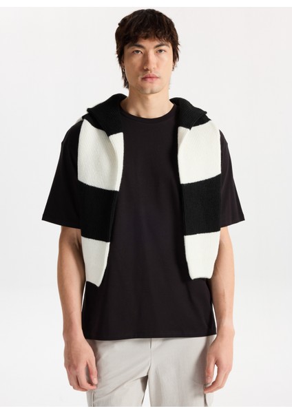 Bisiklet Yaka Baskılı Siyah Erkek T-Shirt M5WM-TST1583 fiyatları