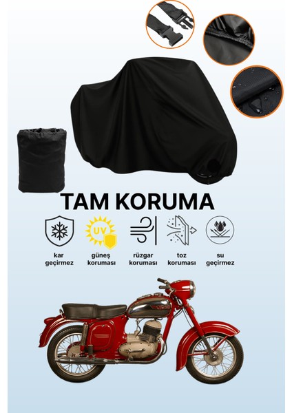 Siyah Jawa 250 Ceylan Uyumlu Motor Branda, Koruyucu Örtü, Motosiklet Brandası
