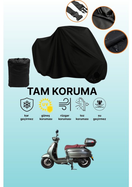 Siyah Falcon Martini 125 Uyumlu Motor Branda, Koruyucu Örtü, Motosiklet Brandası
