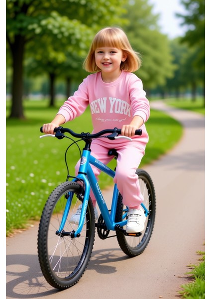 Kız Çocuk Pamuklu New York Baskılı Örme Sweatshirt ve Eşofman Alt Üst Takımı Kaliteli Şık Rahat fırsatları