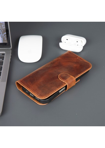 iPhone 17 Hakiki Deri Mıknatıslı Cüzdan Kılıf – Magsafe Uyumlu, Rfıd Korumalı, El Yapımı modelleri