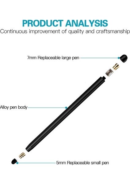Evrensel İki Uçlu Kauçuk Uçlar Kapasitif Stylus Kalem Mavi (Yurt Dışından) modelleri