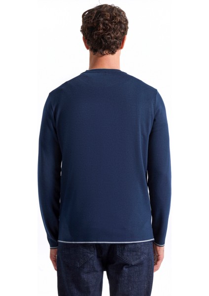 Bisiklet Yaka Düz Lacivert Erkek Sweatshırt F5WM-SWT 2276 indirimleri