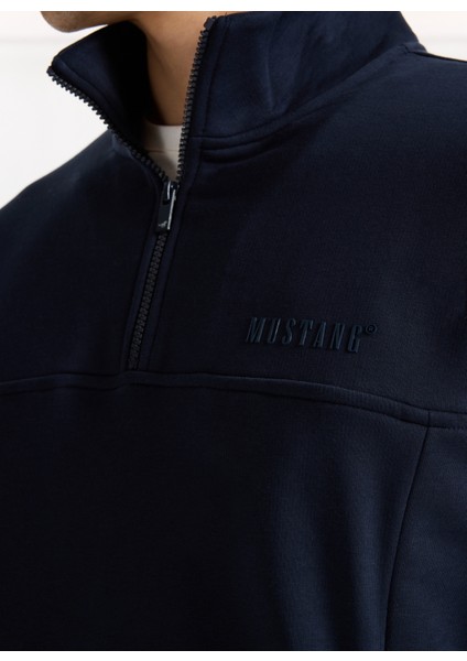 Dik Yaka Indigo Erkek Sweatshırt M5WM-SWT1509 fırsatları