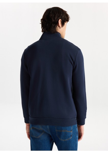 Dik Yaka Indigo Erkek Sweatshırt M5WM-SWT1509 indirimleri