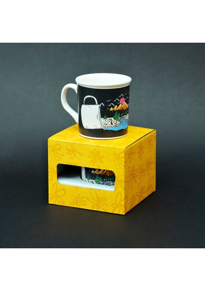 Kamp Desenli Antrasit Seramik Kupa modelleri