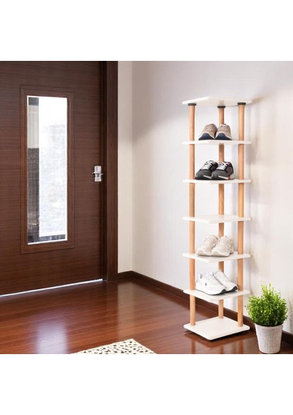 Pia 7 Raflı Kitaplık Çok Amaçlı Dolap