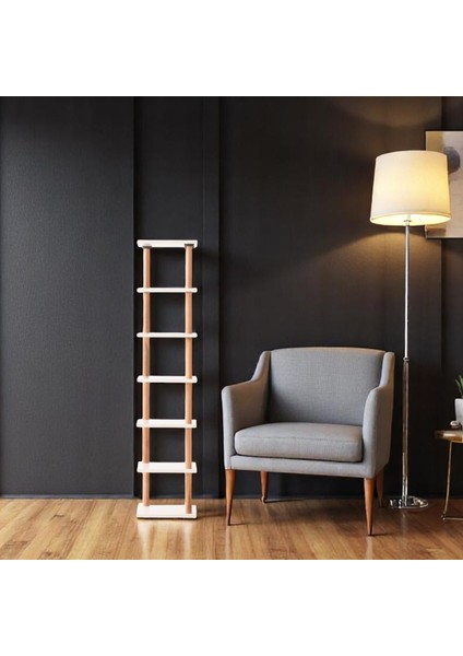 Pia 7 Raflı Kitaplık Çok Amaçlı Dolap