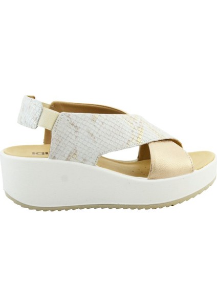 Kadın Sandalet 7665755 Igı&co Dcd 76657 Vı.pyton Ro/fıo Platino Bronzo