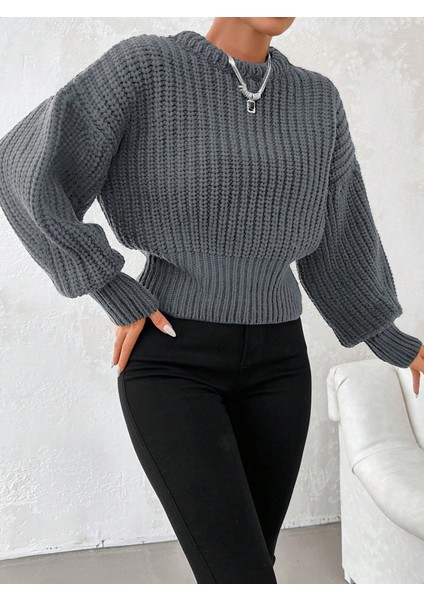 Kadın Kalın Örgü Balon Kol Triko Kazak indirimleri