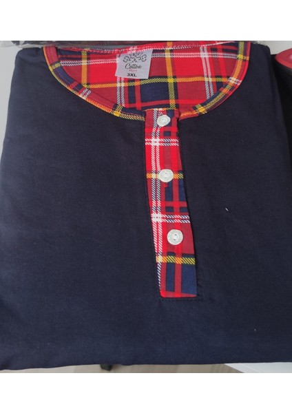 Büyük Beden Uzun Kollu Lacivert Kadın Pijama Takımı fiyatları